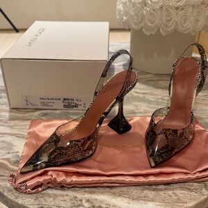 Amina Muaddi Holli Glass Slingback Heel